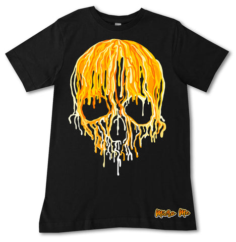 Candy Corn Drip Skull Tee,  Black (Infant, Toddler, Youth, Adult)