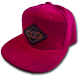 Corduroy Snapback, Deep Red, Leather Patch (Child, Adult)