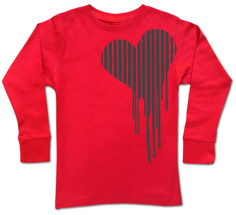 Dripping Heart  LS Shirt, Red (Infant, Toddler, Youth)