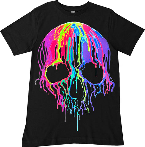Neon drip SKULL Tee, Black (Toddler, Youth,Adult)
