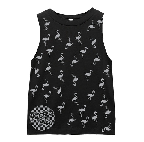 Flamingos  Muscle Tank, Black (Infant, Toddler, Youth, Adult)