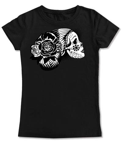 Gorg Skull GIRLS Fitted Tee, Black (Youth, Adult)