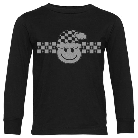 Happy Checkers Long Sleeve Shirt, Black (Infant, Toddler, Youth)
