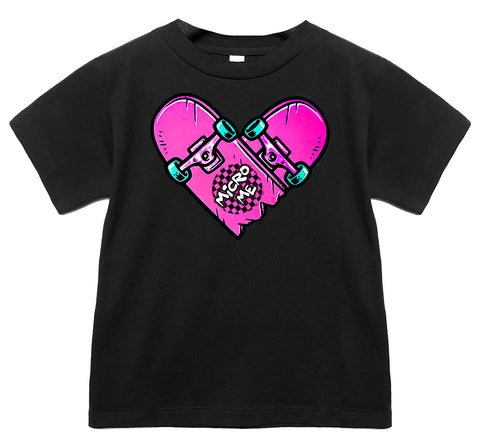 Neon Sk8 Heart  Tee, Black  (Infant, Toddler, Youth, Adult)