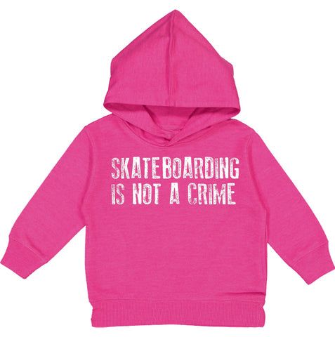 Skateboarding Is Not A Crime Hoodie, Hot Pink (Toddler, Youth)