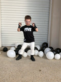 CB-*FIVE Checker Bday Tee, Black (Infant,Toddler,Youth)