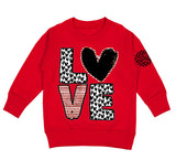 **LOVE Hearts Crew Sweatshirt, Red (Toddler, Youth, Adult)