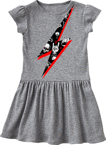 Rock Metal Lightning Dress, Heather (Toddler)