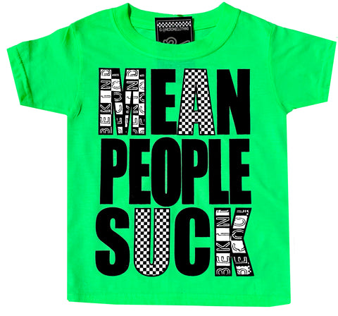 Mean People Suck Tee, Neon Green (Youth)