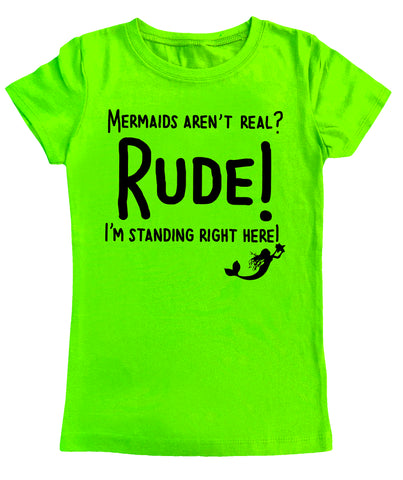 M-RUDE GIRLS Fitted Tee, Neon Green (Toddler, Youth, Adult)