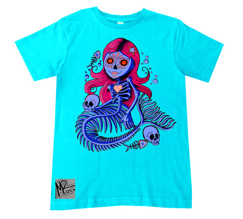 M-Mermaid Skelly Tee, Tahiti (Infant, Toddler, Youth, Adult)