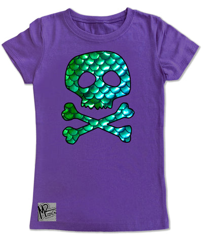 M-Scale Skull GIRLS Fitted Tee, Purple (Toddler, Youth, Adult)