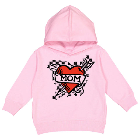 Tattoo Mom Checks Hoodie, Lt.Pink (Toddler, Youth, Adult)