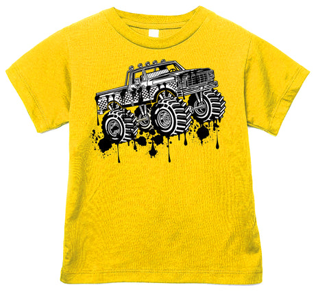 Drip Monster Truck Tee or Tank, Yellow (Infant, Toddler, Youth, Adult)