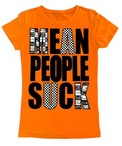 Mean People Suck Fitted Tee, Neon Orange (Youth)