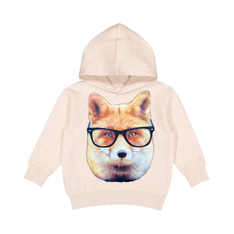 Nerdy Fox Hoodie, Natural (Toddler, Youth, Adult)