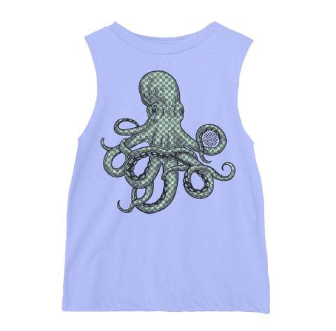 Check Octopus Muscle Tank, Lavender  (Infant, Toddler, Youth, Adult)