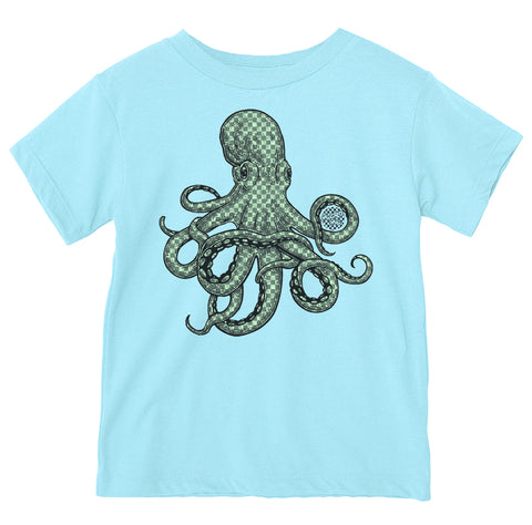 Check Octopus Tee, Lt. Blue (Infant, Toddler, Youth, Adult)