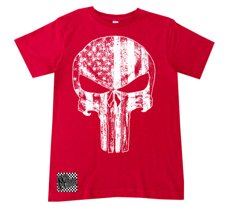 4th-Patriotic Punisher Tee, Red (Toddler, Youth, Adult)