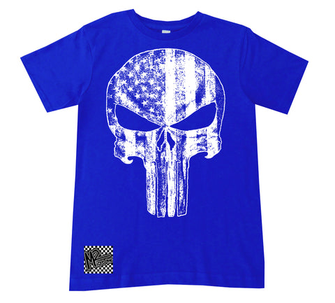 4th-Patriotic Punisher Tee, Royal (Toddler, Youth, Adult)