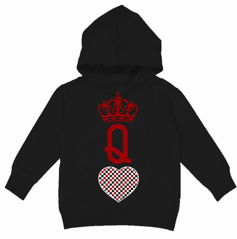 A-Valentine COLLAB-Queen Of Hearts Hoodie, Black(Toddler, Youth)