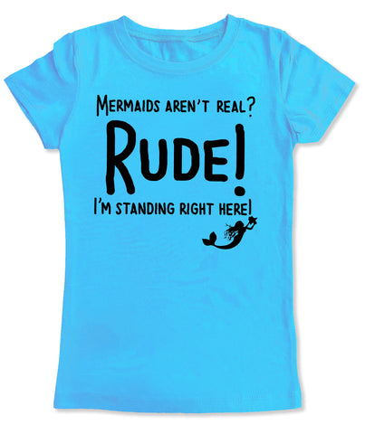 M-RUDE GIRLS Fitted Tee, Aqua (Toddler, Youth, Adult)