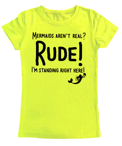 M-RUDE GIRLS Fitted Tee, Neon Yellow (Toddler, Youth, Adult)