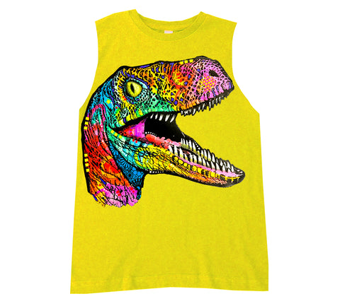 Neon Raptor Muscle Tank, Yellow (Infant, Toddler, Youth, Adult)