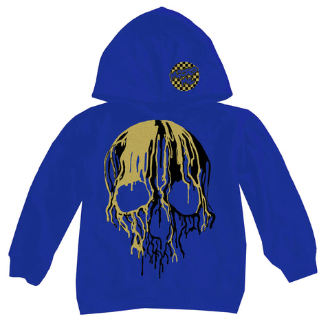 Gold Drip Skull Hoodie, Royal (Toddler, Youth, Adult)