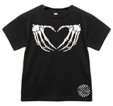 Skelly Heart Hands Tee  Shirt, BLACK (Infant, Toddler, Youth, Adult)