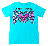 Skelly Heart Hands Tee, Tahiti (Infant, Toddler, Youth, Adult)