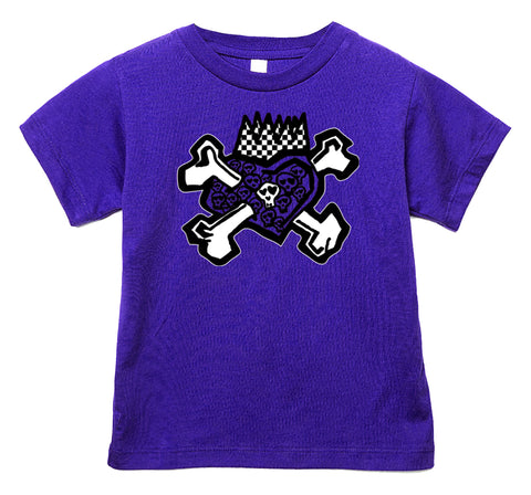 Skull Heart Tee, Purple (Infant, Toddler, Youth, Adult)