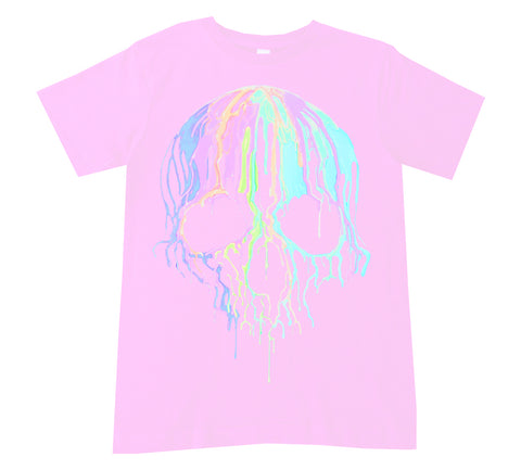 Pastel Drip Skull Tee,  Lt. Pink  (Infant, Toddler, Youth, Adult)
