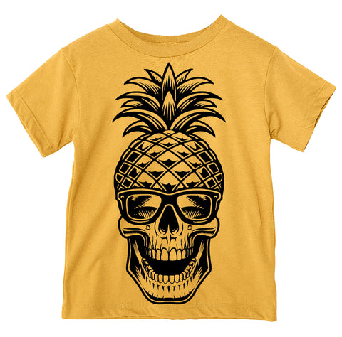 Pineapple Skull Tee, Gold  (Toddler, Youth, Adult)