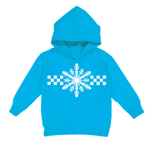 Snowflake Checkers Hoodie, Turq (Toddler, Youth, Adult)