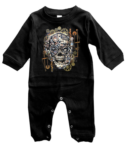 SP-Steampunk Skull Romper, Black- (Infant)