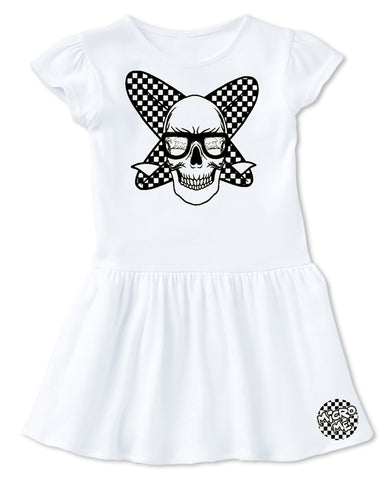Surf Skull Dress,White (Infant, Toddler)