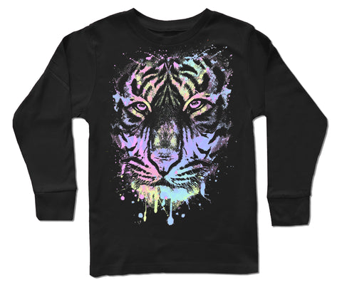 Pastel Tiger LS Shirt, Black (Infant, Toddler, Youth)