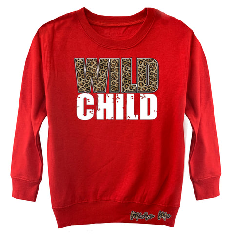 Wild Child Sweater, Red (Toddler, Youth)