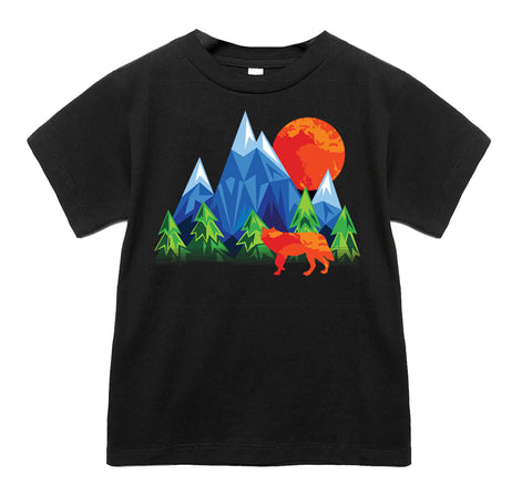 Wild Wolf Tee, Black  (Infant, Toddler, Youth, Adult)
