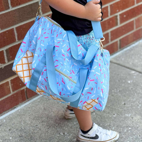 *PREORDER* Ice Cream Drip Duffel Bag, Lt. Blue
