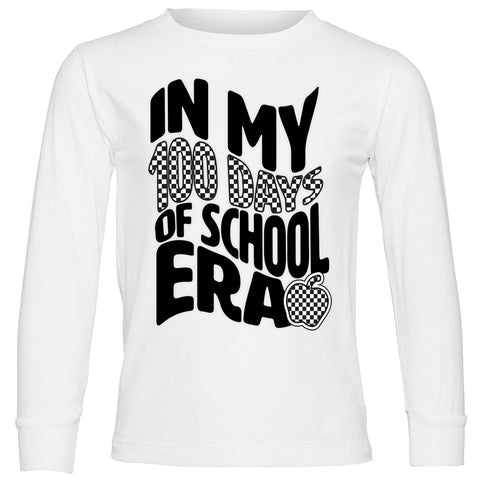 100 Days of School ERA LS Shirt, White (Toddler, Youth, Adult)
