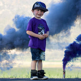 Skully Hawk Distressed Checks Tee, Purple  (Infant, Toddler, Youth, Adult)