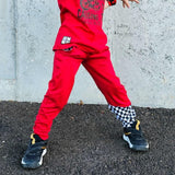 MTO-Kyson Joggers, Red/Checkerboard