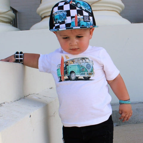 Retro Surf Bus Tee, White  (Infant, Toddler, Youth, Adult)