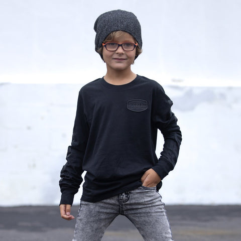 Blackout Patch LS Shirt w/Checker sleeves (Infant, Toddler, Youth)