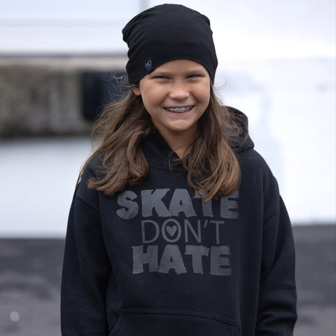 Skate Don't Hate Hoodie, Black (Toddler, Youth, Adult)