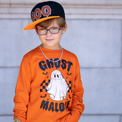 Ghost Malone Long Sleeve, Orange (Toddler, Youth, Adult)