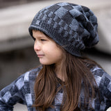 Mono Checks Beanie, Grey (Medium/Large)