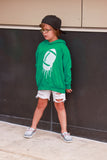 Football Drip Tee,  Green (Infant, Toddler, Youth, Adult)